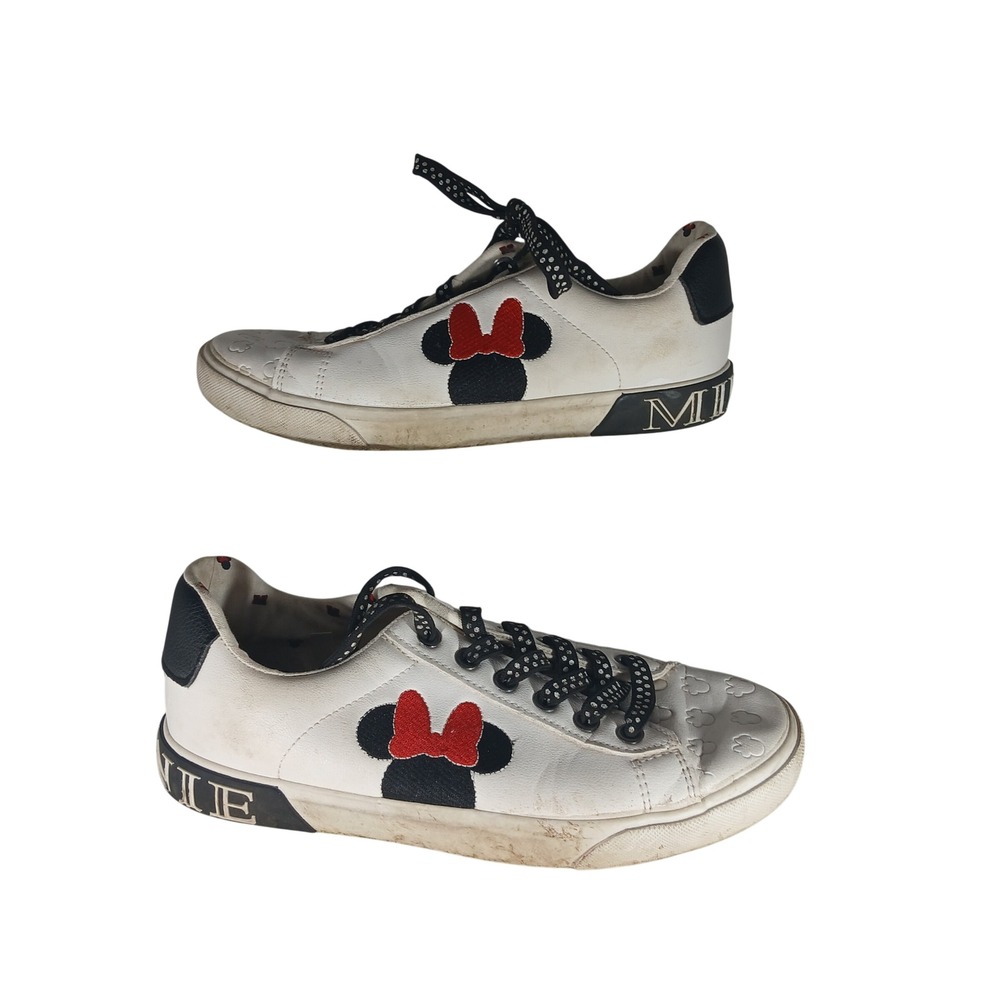 Disney Ground Up Minnie Mouse Sneakers 8 White Black Polka Dot Low Top Shoes